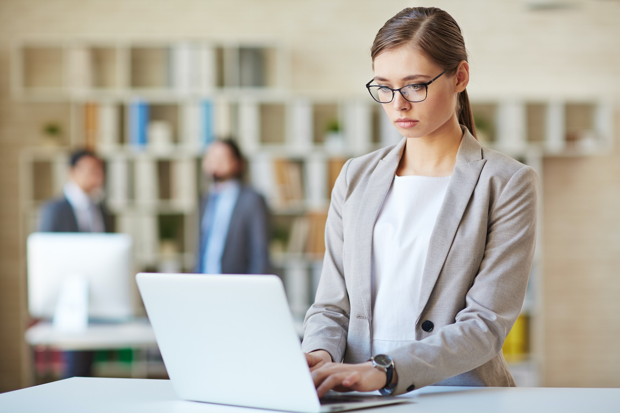 Businesswoman typing